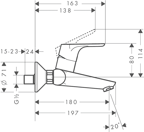 Смеситель для раковины Hansgrohe  хром  31923000 - 1