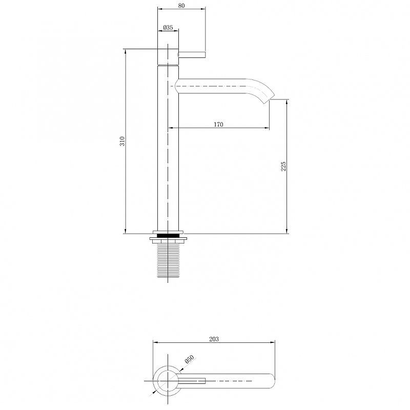 Смеситель для раковины Abber Wasser Kreis хром AF8111 - 2