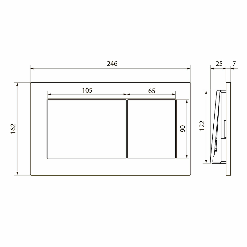 Кнопка смыва Point Ника нержавеющая сталь PN44081SB - 2