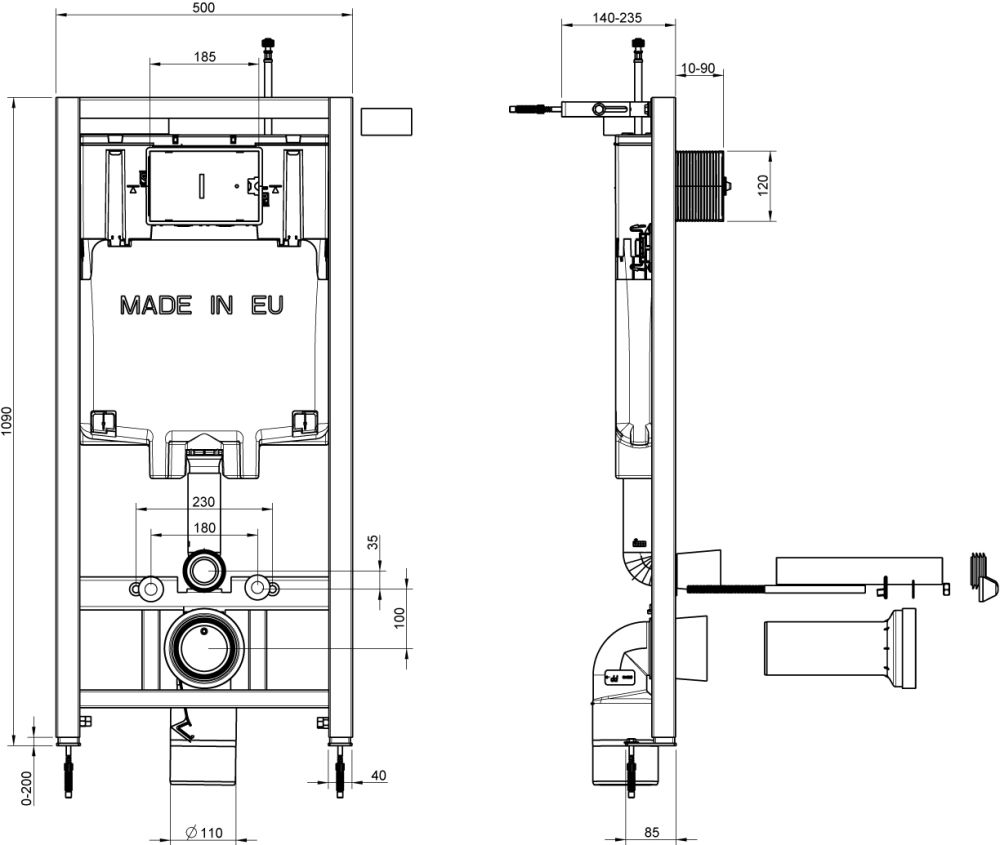 Комплект Jacob Delafon Rodin+ E21749RU-00 кнопка хром - 7