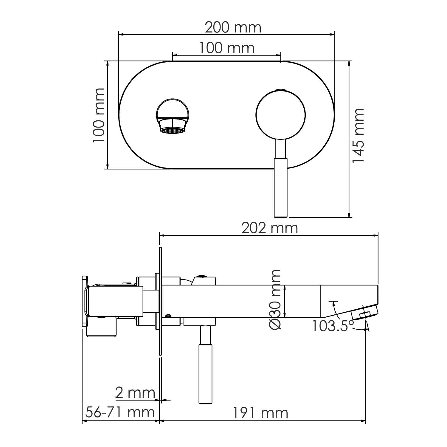 NEW Wern 4230 Встраиваемый смеситель для раковины - 2