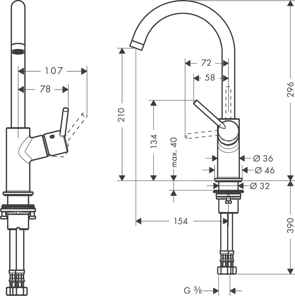 Смеситель Hansgrohe Talis 32084000 для раковины - 5