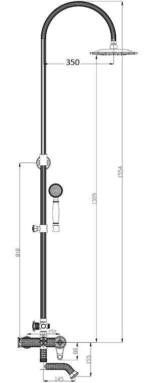 Душевая стойка Zorg Antic A 402DS-SL - 1