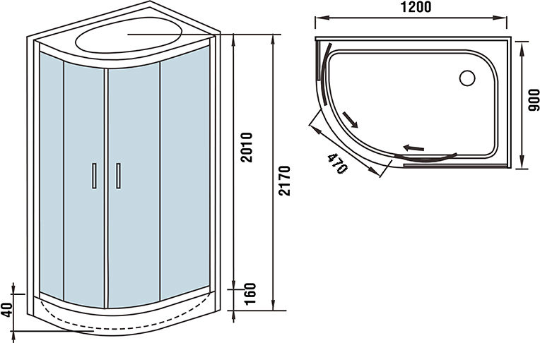 Душевая кабина Weltwasser WW500 Werra 1202 R 120х90 хром  10000003329 - 12