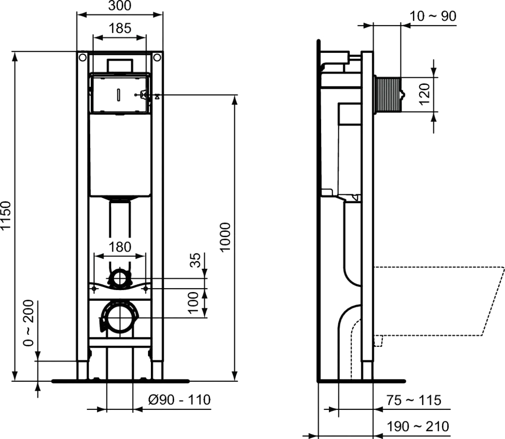 Система инсталляции для унитазов Ideal Standard Prosys Eco Frame M E233267 - 1