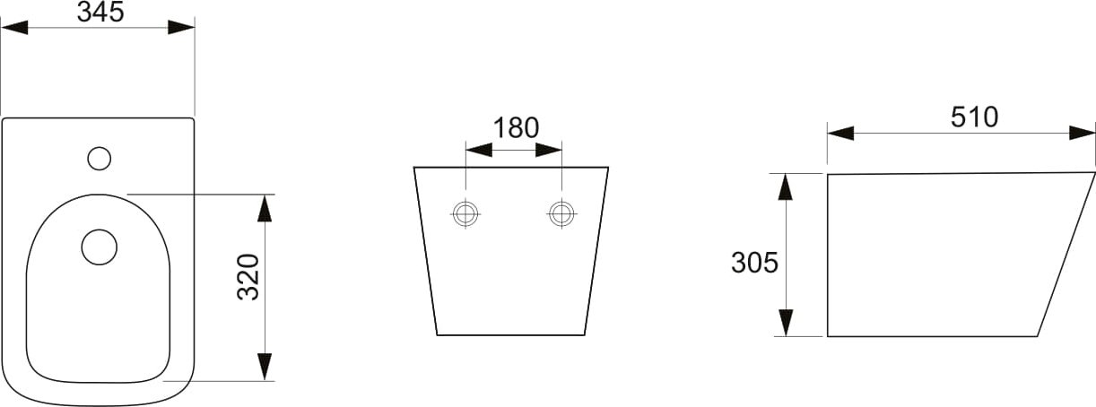 Биде подвесное Ceramica Nova Metric CN3008 - 7