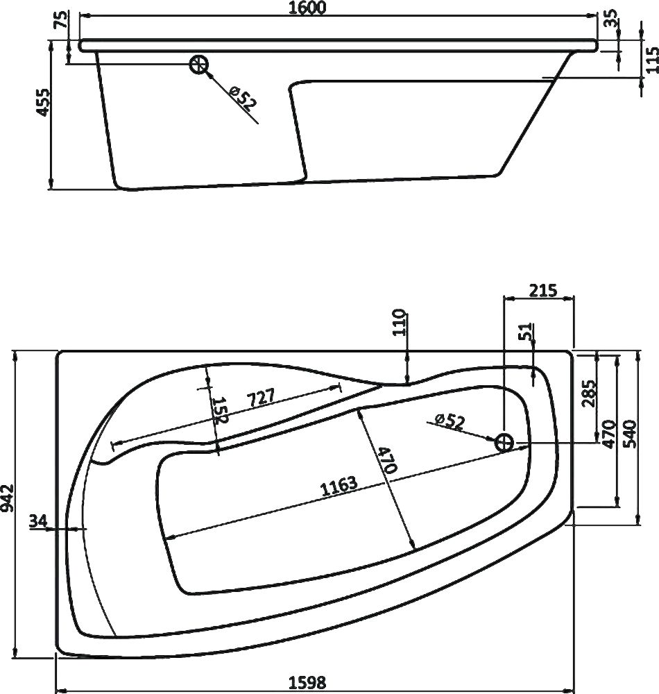 Акриловая ванна Santek Майорка XL 160x95 см  1.WH11.1.991 - 3