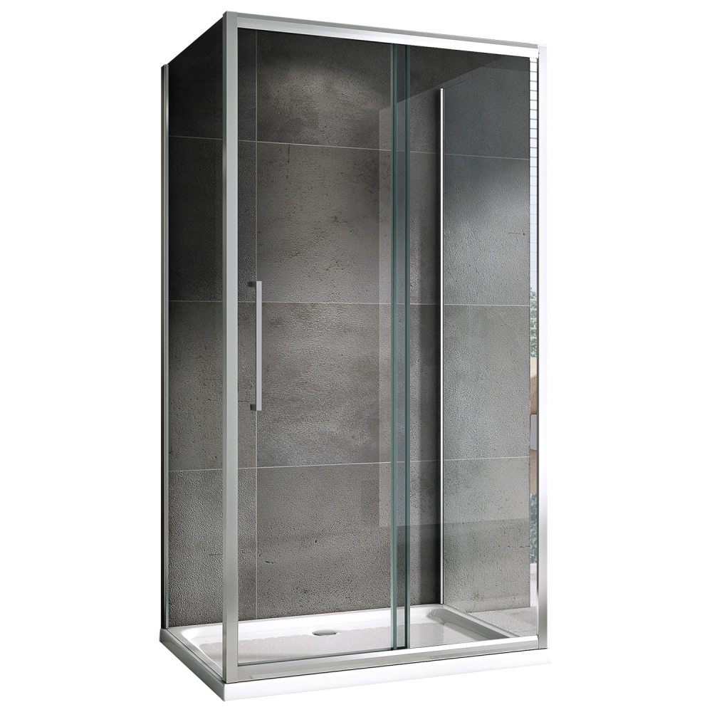 Душевой уголок Abber Schwarzer Diamant 110x60 профиль хром стекло прозрачное AG30110H-S60-S60 - 0