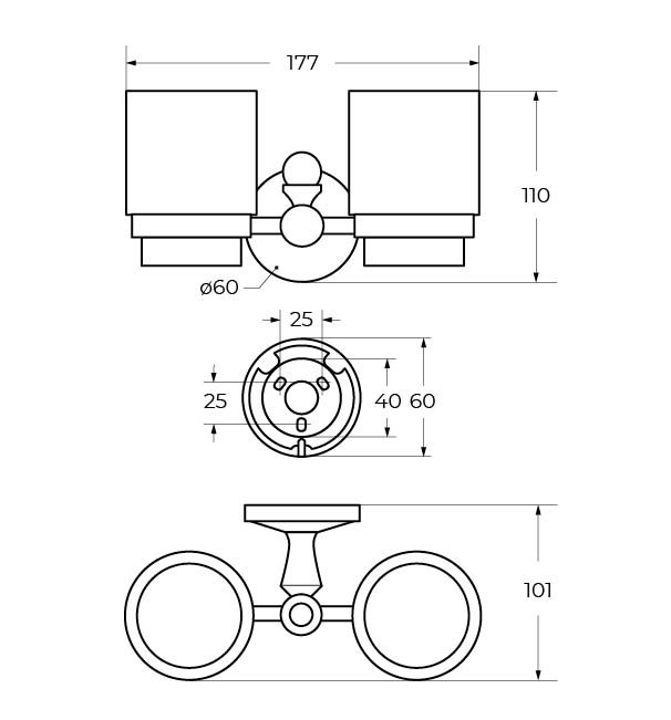 ANTIC CRYSTAL AM-E-2688SJ-Do Держатель стакана двойной подвесной, золото - 3