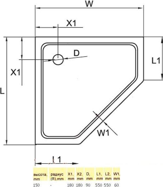 Душевой поддон Cezares TRAY 100x100 см  TRAY-A-P-100-15-W - 2