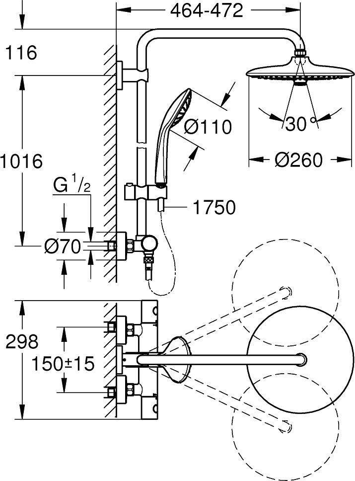 Душевая стойка Grohe Euphoria 27615001 - 4