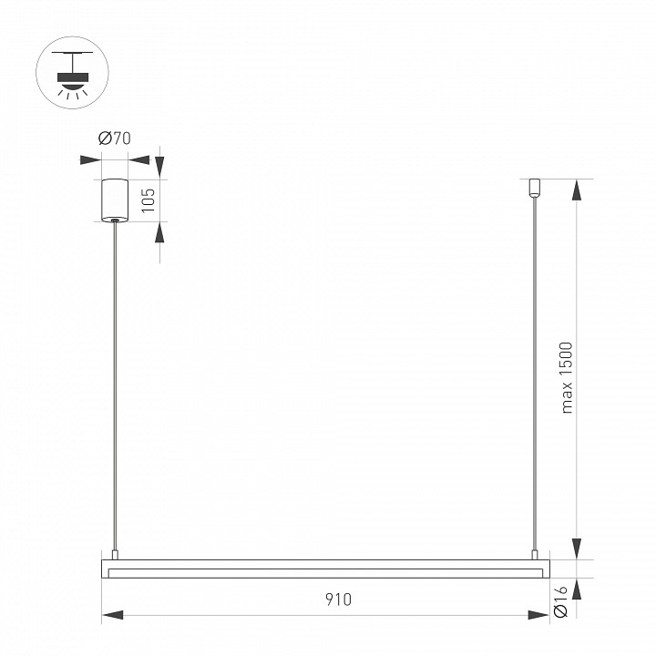 Подвесной светодиодный светильник Arlight SP-Umbra-Hang-H-L900-15W Day4000 036946 - 1
