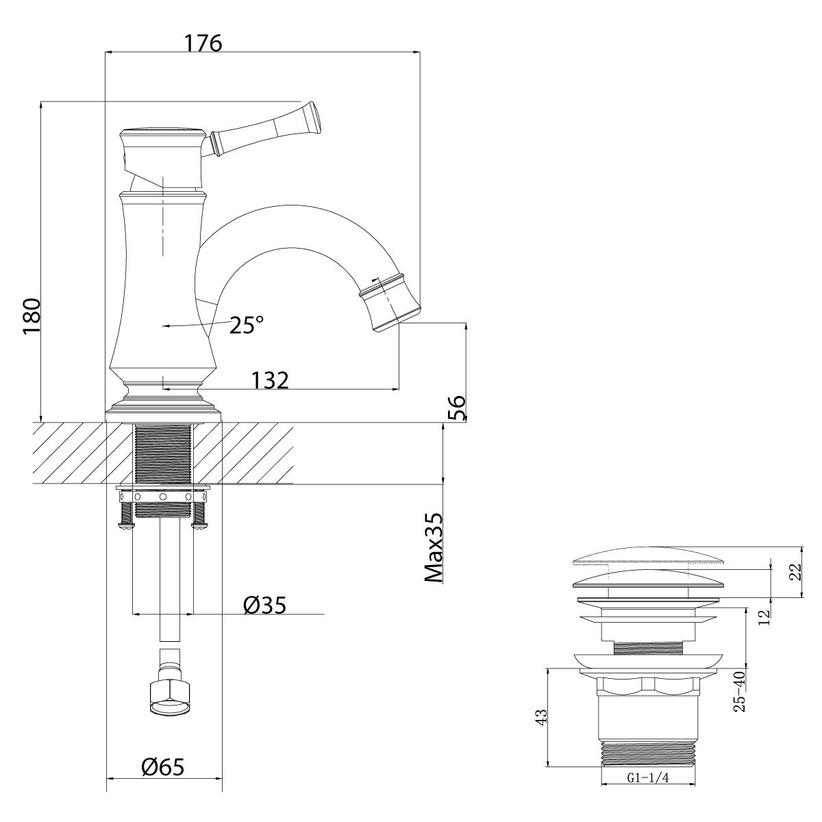 Смеситель для раковины Lemark Peretto  LM6306RB - 1