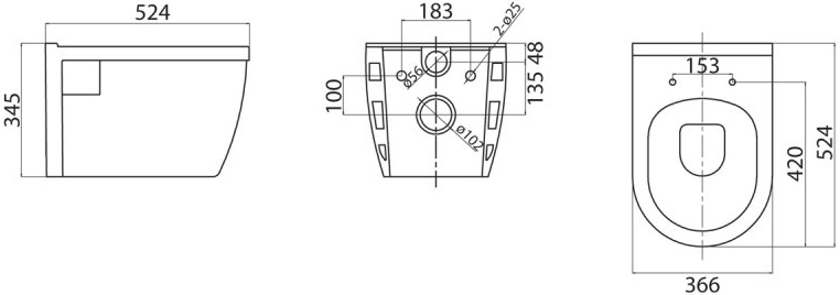 Унитаз подвесной BelBagno Loto BB070CHR безободковый - 8