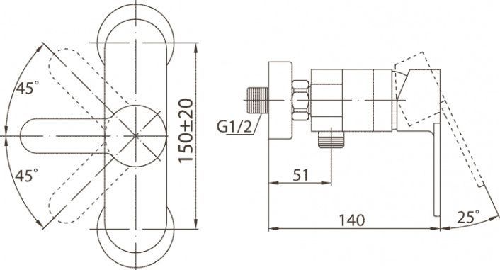 Смеситель BelBagno Tanaro TAN ESDM CRM для душа TAN-ESDM-CRM - 1