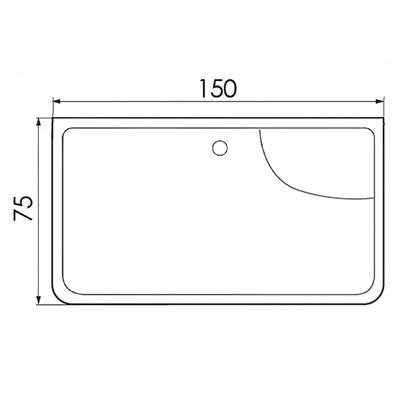 Ванна акриловая прямоугольная River Wemor 150/75/55 S  10000006116 - 6