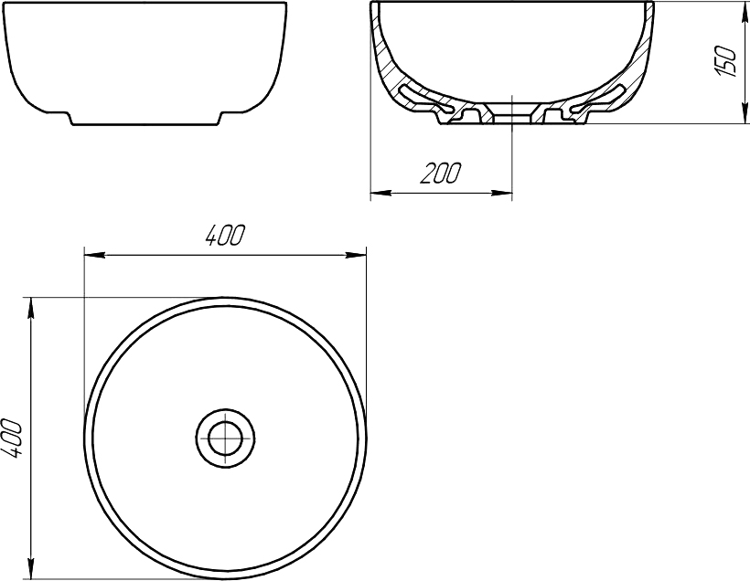 Столешница с раковиной DIWO Элиста 100 белый мрамор, с раковиной Moduo 40 RING 555432 - 9