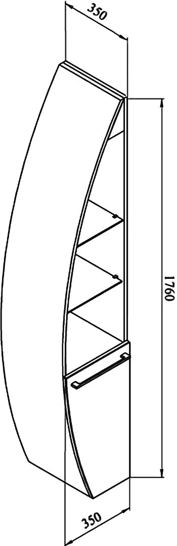 Шкаф-пенал De Aqua Эскалада 35 см  167340 - 13