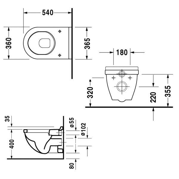 Подвесной унитаз Duravit Starck 3  42000900A1 - 2