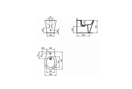 Биде напольное Ideal Standard Connect Air белый  E233401 - 2