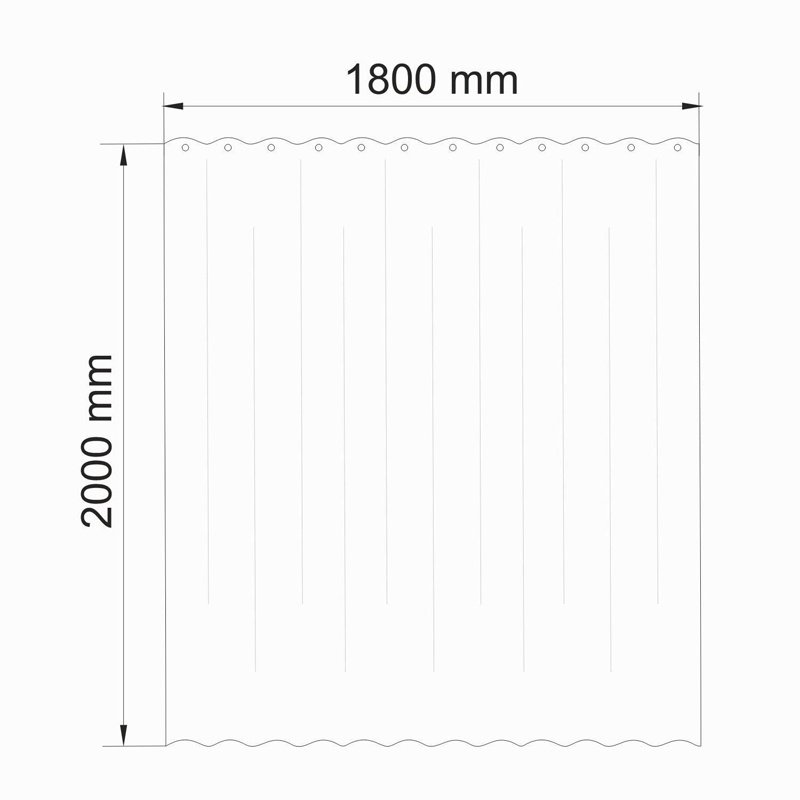 Штора для ванной WasserKraft Rossel 180x200 рисунок  SC-57103 - 2