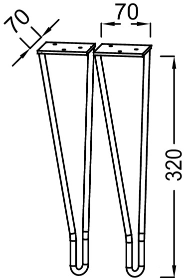 EB2569-BL Ножки для мебели, 32 см, черный (замена BLV) - 1