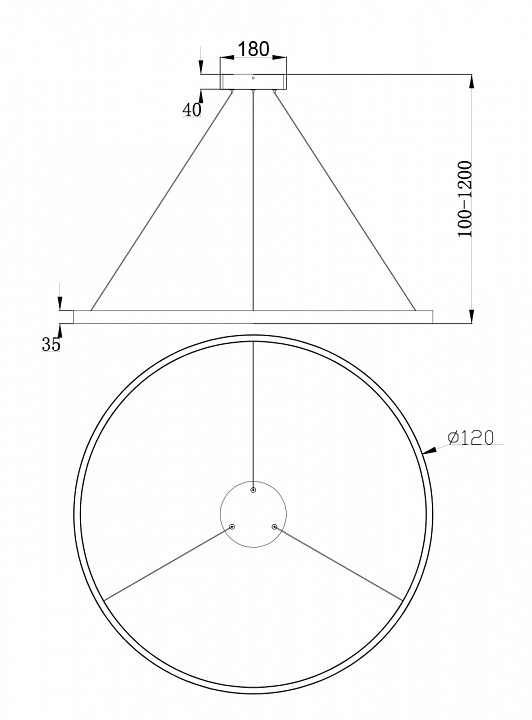 Подвесной светодиодный светильник Maytoni Rim MOD058PL-L65B4K - 1