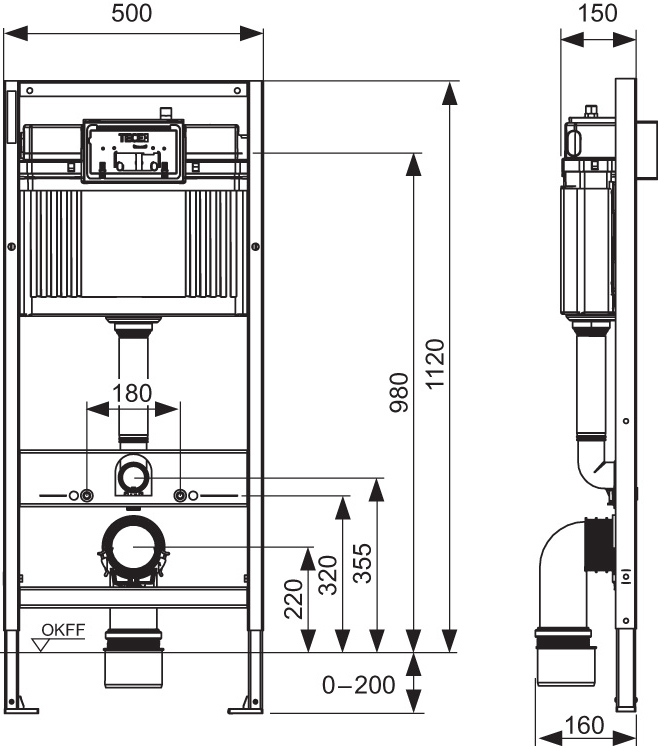 Комплект Унитаз подвесной Duravit Architec 45720900A1 + Система инсталляции для унитазов TECE Base NEW с кнопкой смыва - 3