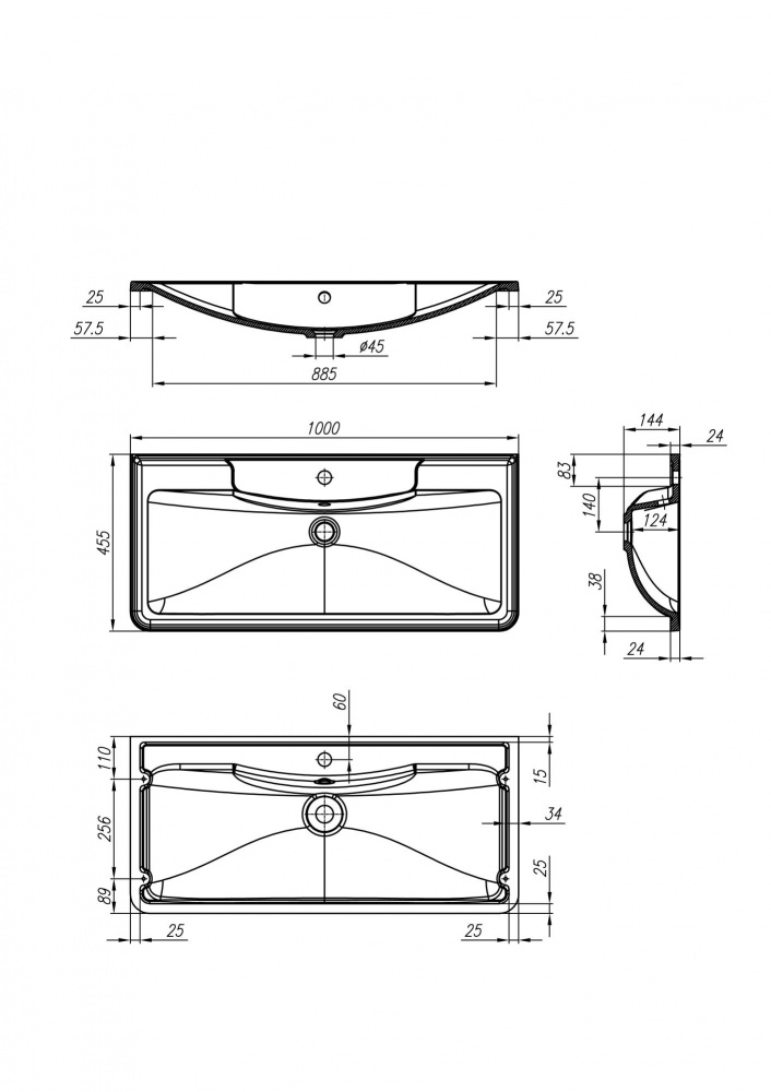 Тумба с раковиной BelBagno Acqua 100 белый - 6