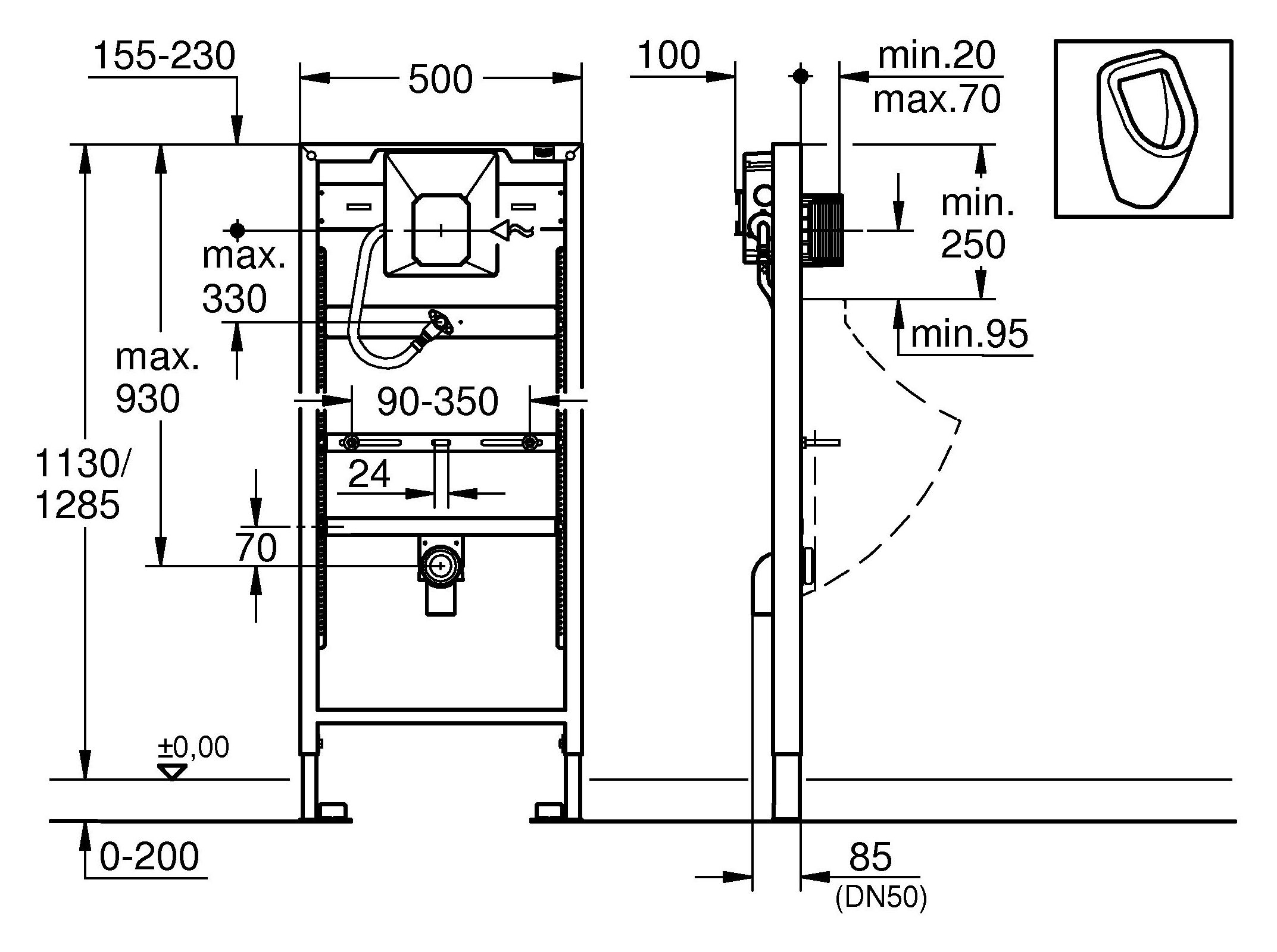 Система инсталляции для писсуаров Grohe Rapid SL 38786001 - 7