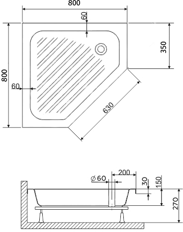 Душевой поддон Rgw  80x80 см  16180588-51 - 3