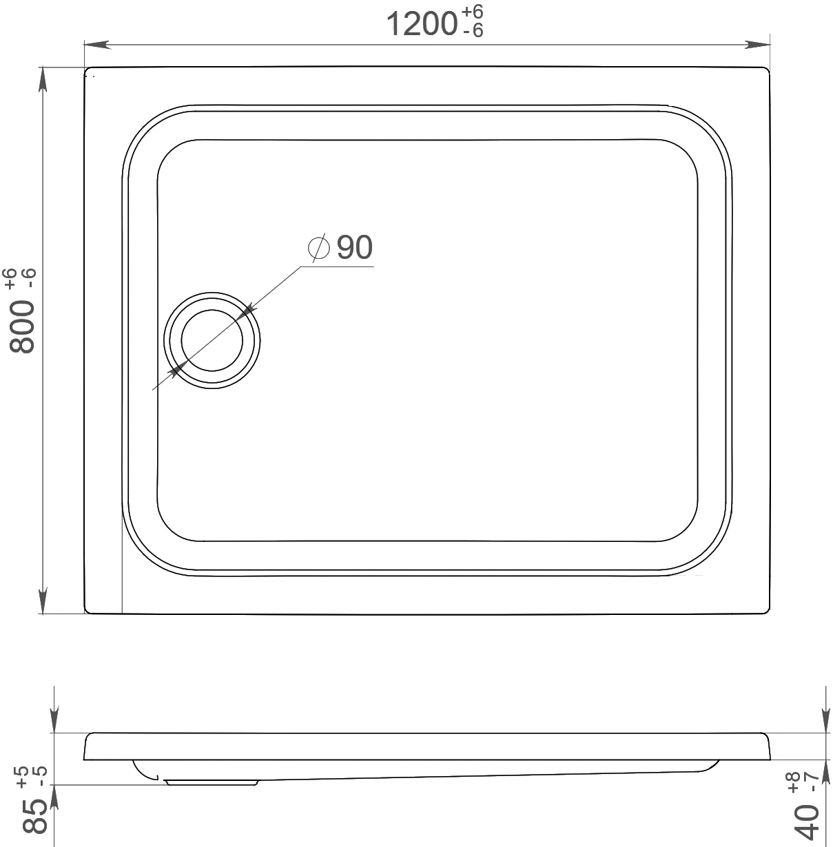 Поддон для душа Triton ПД26 120х80 Щ0000042952 - 2