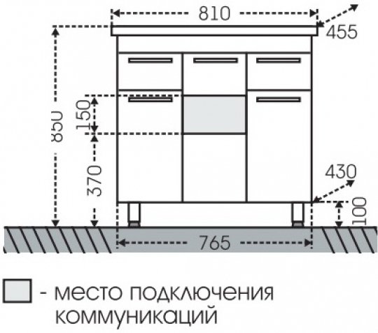 Тумба с раковиной Санта Родос 80 белый - 8