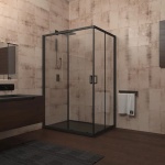Душевой уголок Veconi Rovigo RV-14 100x90 профиль черный  RV14-10090-01-C5