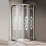 Душевой уголок Cezares Giubileo-A-2-80 стекло с узором, хром GIUBILEO-A-2-80-SCORREVOLE-CP-Cr