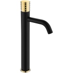 Смеситель Boheme Stick 122-BG для раковины, black diamond gold