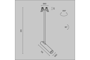 Подвесной светодиодный светильник Maytoni Technical Focus T P141RS-L125-6W4K-B - 2