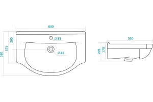Раковина Santek Эльбрус 80 - 3