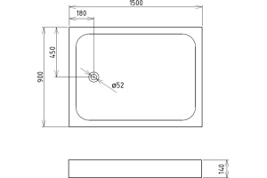 Душевой поддон Gemy  150x90 см (ST16D) - 2