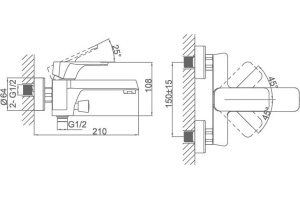 Смеситель для ванны D&K Berlin оранжевый, хром (DA1433213) - 3