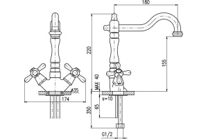 Смеситель для раковины Rav Slezak Morava бронза (MK120.5/8SM) - 2