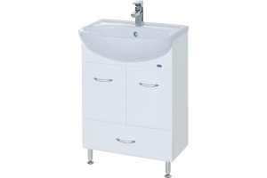 Тумба с раковиной Bellezza Уют 50 с нижним ящиком белая - 3