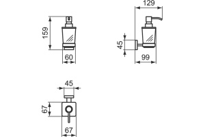 Дозатор для мыла Ideal Standard Iom Square хром, белый (E2252AA) - 3