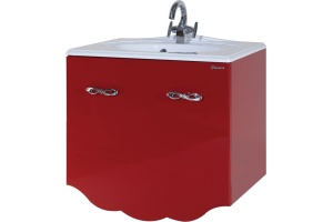 Тумба с раковиной Bellezza Версаль 80 красная 1 внутренний ящик - 2