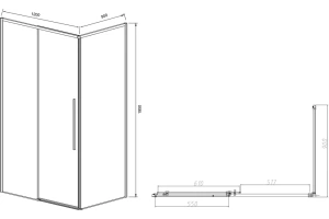 Душевой уголок Vincea Soft 120х90 профиль темный хром стекло прозрачное - 3