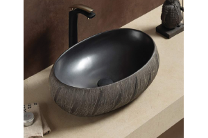 Раковина накладная CeramaLux NC 60 см черный матовый (J2102)