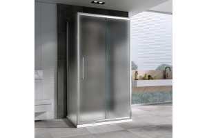 Душевой уголок Abber Schwarzer Diamant 110x50 профиль хром стекло матовое - 2