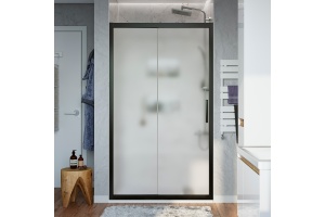 Душевая дверь в нишу STWORKI Стокгольм DE019D2150200 150 см профиль черный матовый, стекло матовое