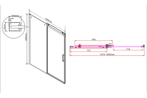 Душевая дверь Vincea Como 150 хром стекло прозрачное - 2