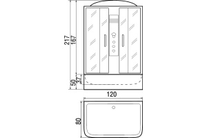 Душевая кабина с поддоном River Sena 120/80/50 MT (10000001133) - 2
